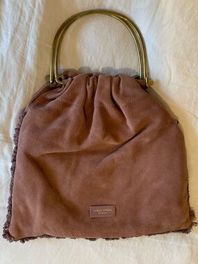 NEW Deadly Ponies Stitcher Suede Leather Mauve Pink Blossom Bag